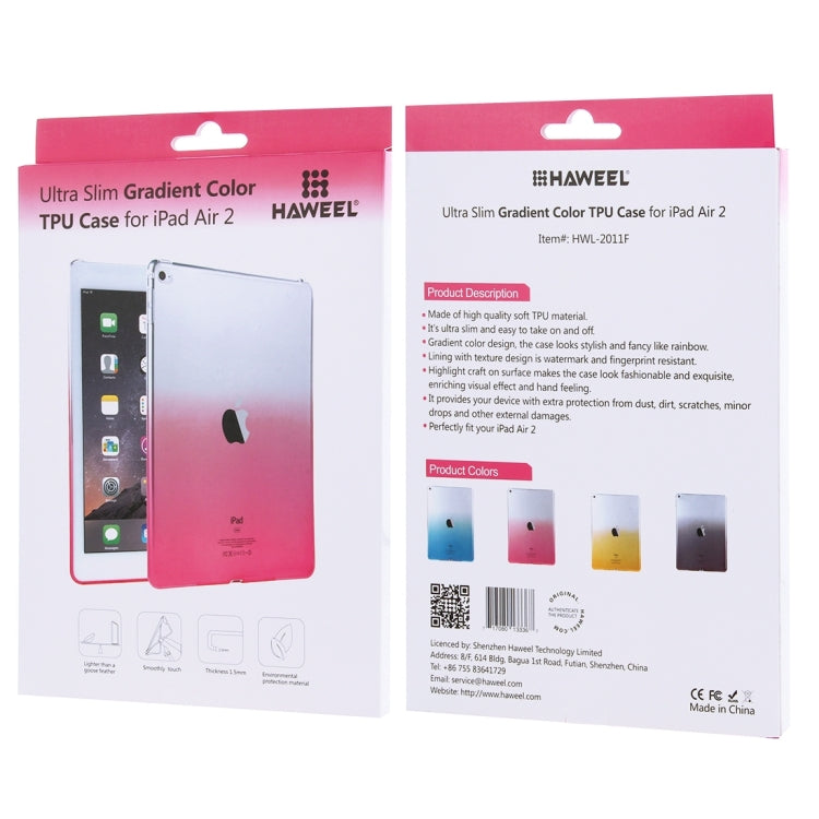 HAWEEL Slim Gradient Color Clear Soft TPU Protective Case for iPad Air 2