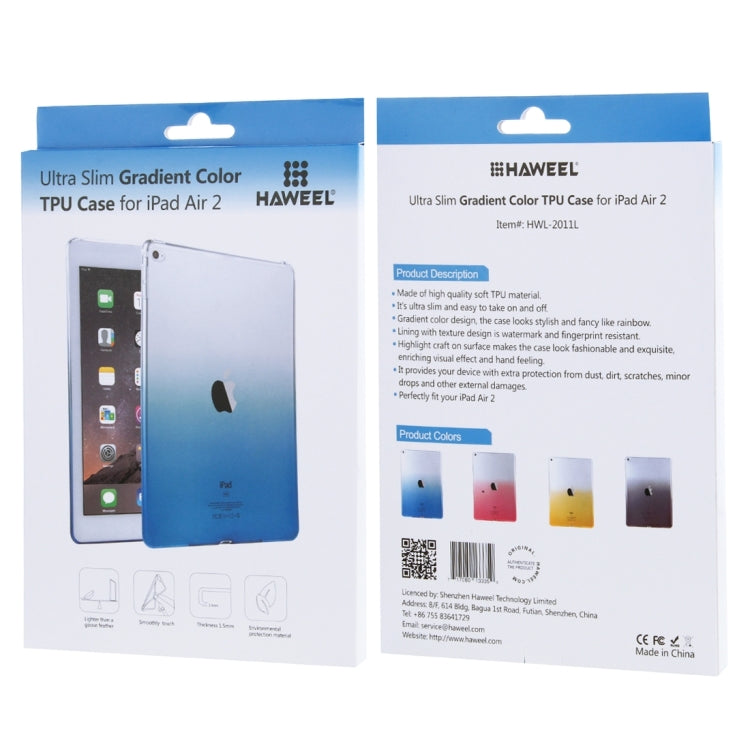 HAWEEL Slim Gradient Color Clear Soft TPU Protective Case for iPad Air 2