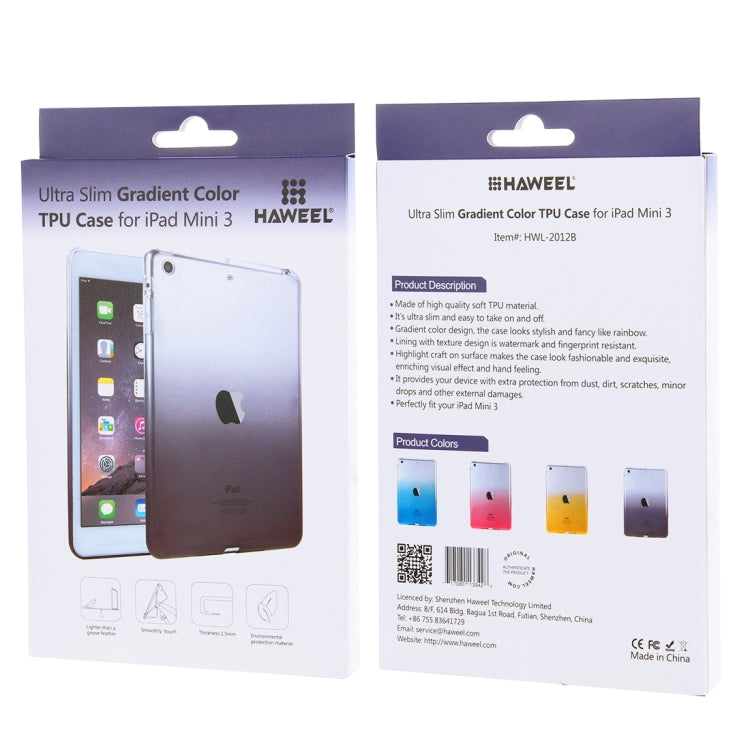 HAWEEL for iPad mini 1 / 2 / 3 Slim Gradient Color Clear Soft TPU Case
