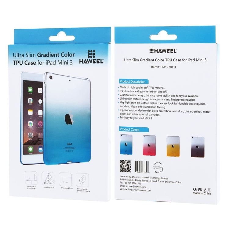 HAWEEL for iPad mini 1 / 2 / 3 Slim Gradient Color Clear Soft TPU Case