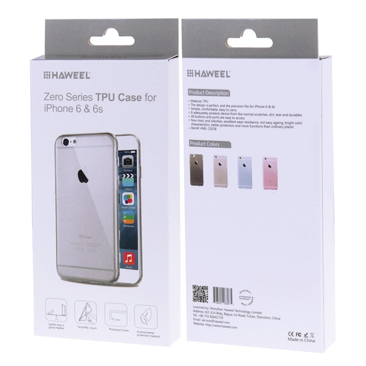 HAWEEL 0.3mm Zero Series Transparent TPU Protective Case for iPhone 6 & 6s