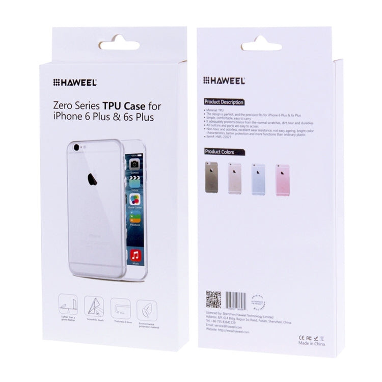 HAWEEL 0.3mm Zero Series Transparent TPU Protective Case for iPhone 6 Plus & 6s Plus
