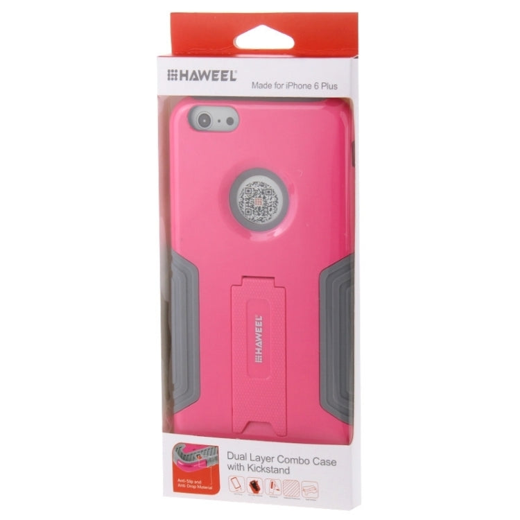 HAWEEL Dual Layer TPU Plastic Combo Case with Kickstand for iPhone 6 Plus