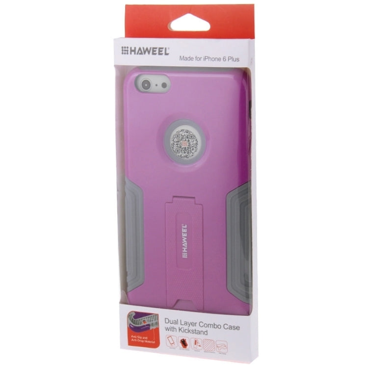 HAWEEL Dual Layer TPU Plastic Combo Case with Kickstand for iPhone 6 Plus