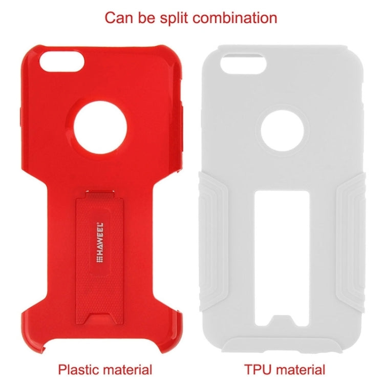 HAWEEL Dual Layer TPU Plastic Combo Case with Kickstand for iPhone 6 Plus