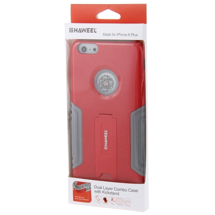 HAWEEL Dual Layer TPU Plastic Combo Case with Kickstand for iPhone 6 Plus