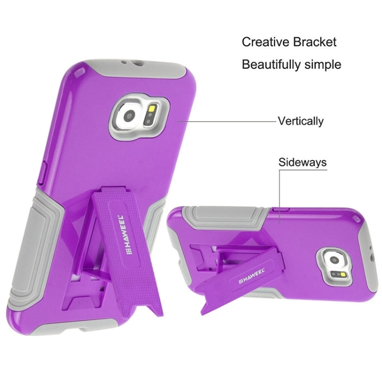 HAWEEL for Galaxy S6 / G920 Dual Layer TPU Plastic Combo Case with Kickstand