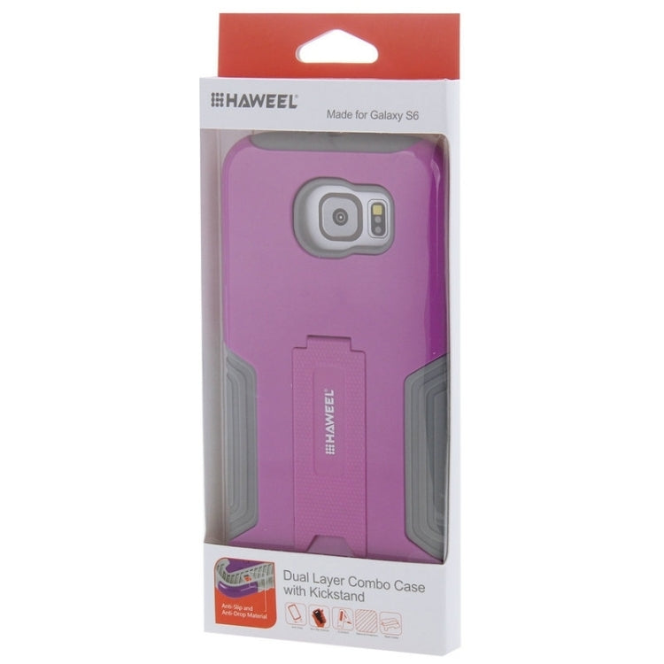 HAWEEL for Galaxy S6 / G920 Dual Layer TPU Plastic Combo Case with Kickstand