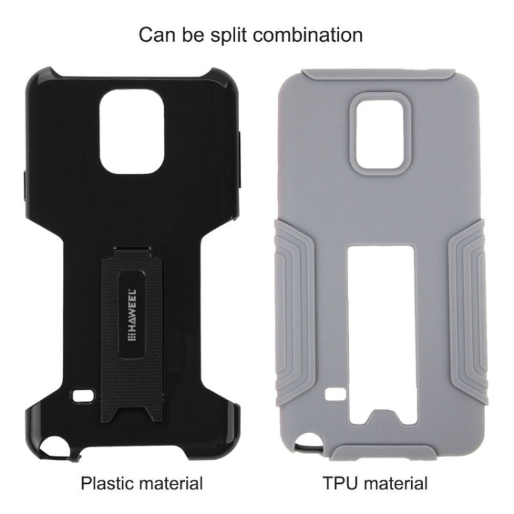 HAWEEL for Galaxy Note 4 / N910 Dual Layer TPU Plastic Combo Case with Kickstand