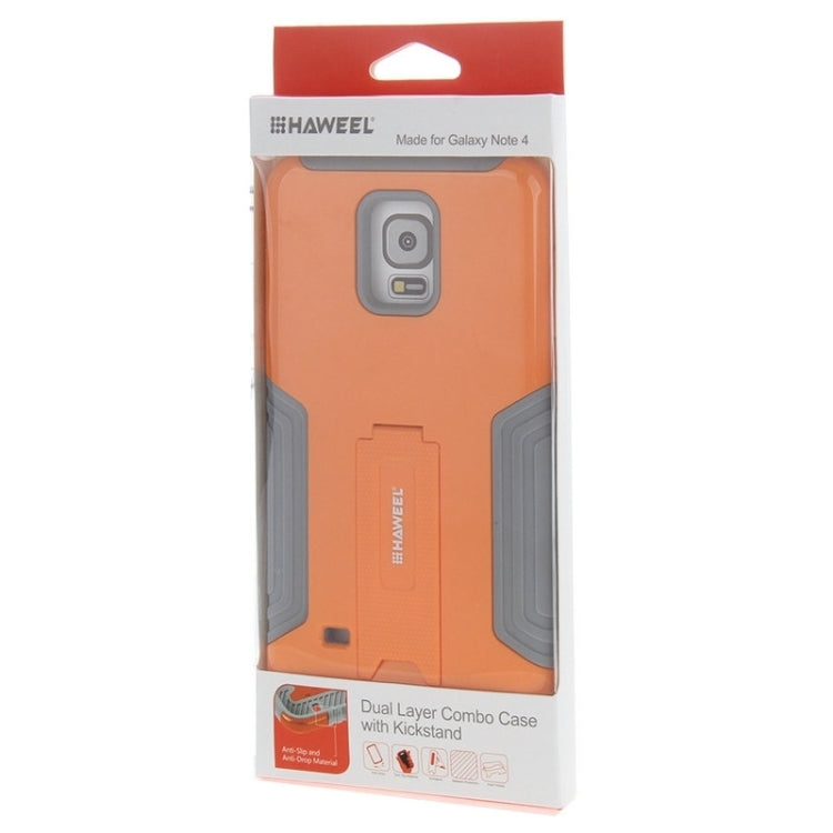 HAWEEL for Galaxy Note 4 / N910 Dual Layer TPU Plastic Combo Case with Kickstand