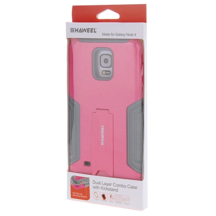 HAWEEL for Galaxy Note 4 / N910 Dual Layer TPU Plastic Combo Case with Kickstand