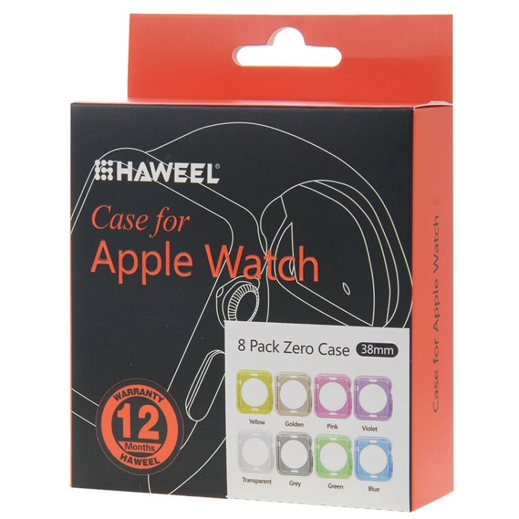 8 Colors PCS HAWEEL for Apple Watch 38mm Slim Transparent Soft TPU Protective Case