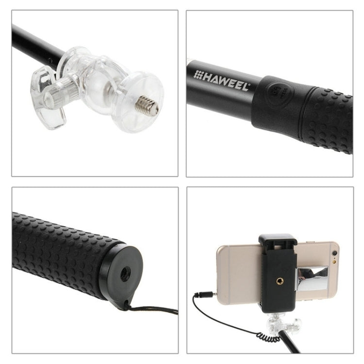 HAWEEL Wire Control Extendable Handheld Selfie Monopod with Tripod Holder & Clamp Mount for iPhone 6 & 6 Plus / Samsung / HTC, Max Length: 81cm