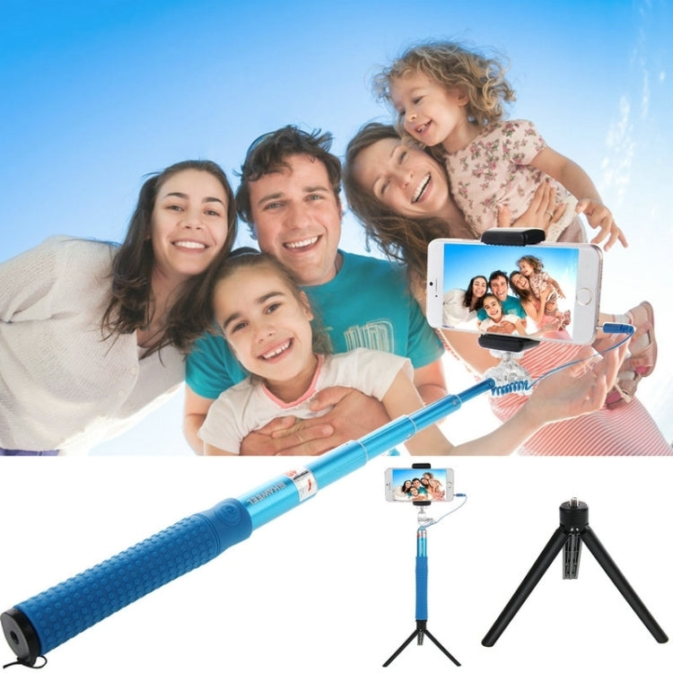 HAWEEL Wire Control Extendable Handheld Selfie Monopod with Tripod Holder & Clamp Mount for iPhone 6 & 6 Plus / Samsung / HTC, Max Length: 81cm