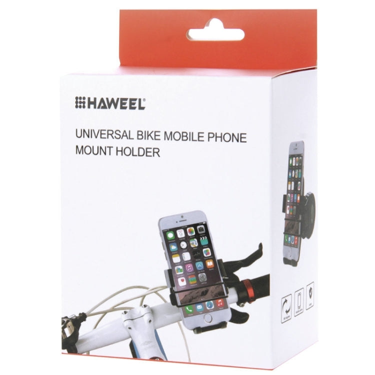 HAWEEL 360 Degree Rotation Universal Bike Mobile Phone Mount Holder for iPhone, Galaxy, Huawei and other smart phones, Clamp Size: 49mm-75mm(Black)