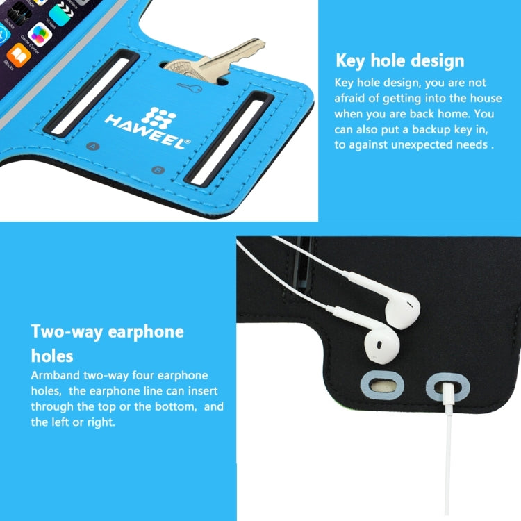 HAWEEL Sport Armband Case with Earphone Hole & Key Pocket, For iPhone XS, iPhone XS Max, iPhone X, iPhone 8 Plus & 7 Plus, iPhone 6 Plus, Galaxy S9+ / S8+ / S6 / S5