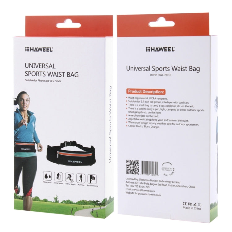 HAWEEL Outdoor Sports Waist Bag Zip Pouch with Earphone Hole for  iPhone 8 & 7  Plus /  iPhone 8 & 7  / iPhone 6 & 6s / iPhone 6 Plus & 6s Plus, Galaxy Note 6 / 5 / S6(Orange)