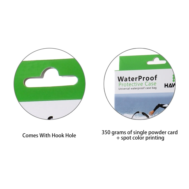HAWEEL 20.3 x 12.1 x 1.5cm Hang Hole Color Box Packing for Transparent Universal Waterproof Bag (HWL-7002G)