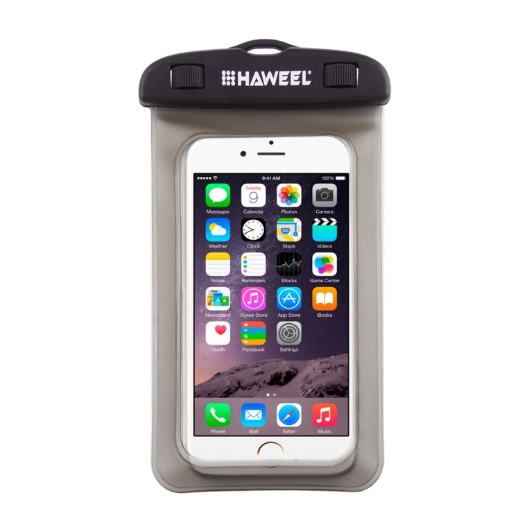 [HK Warehouse] HAWEEL Transparent Universal Waterproof Bag with Lanyard for iPhone, Galaxy, Huawei, Xiaomi, LG, HTC and Other Smart Phones(Black)