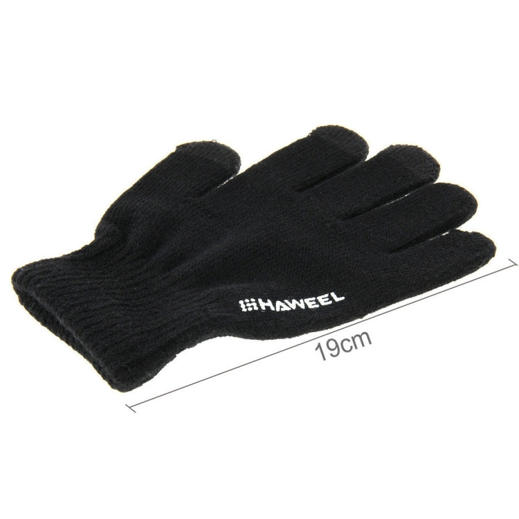 HAWEEL 19cm Three Fingers Touch Screen Gloves + DIY Christmas Decoration for Women, Christmas Decoration Random Delivery 4 PCS(Black)
