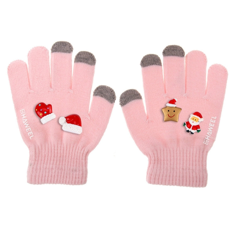 HAWEEL 16cm Three Fingers Touch Screen Gloves + DIY Christmas Decoration for Kids, Christmas Decoration Random Delivery 4 PCS