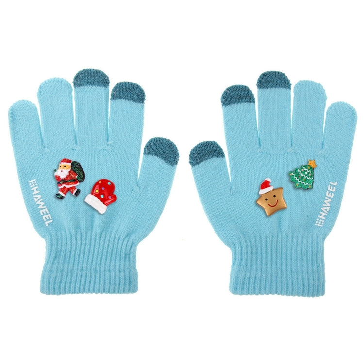 HAWEEL 16cm Three Fingers Touch Screen Gloves + DIY Christmas Decoration for Kids, Christmas Decoration Random Delivery 4 PCS