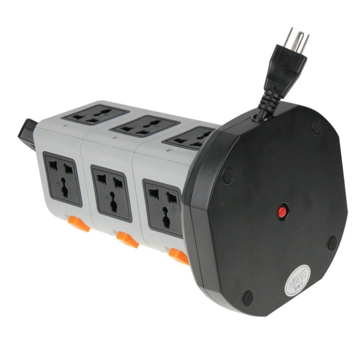 HAWEEL 3 Layers with 11 US/EU/AU/UK Universal Outlets and 2 Ports 2.1A USB Smart Power Sockets, Charger, Overload Protector,
