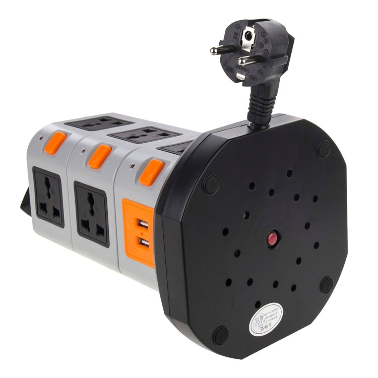HAWEEL 3 Layers with 11 US/EU/AU/UK Universal Outlets and 2 Ports 2.1A USB Smart Power Sockets, Charger, Overload Protector,