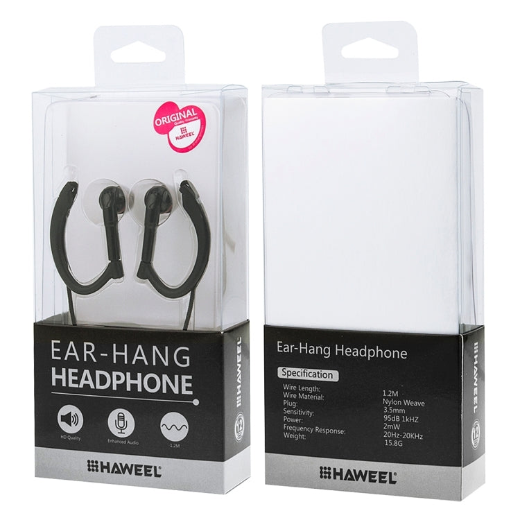 HAWEEL Weave Earhook In-ear Earphones with Mic & Line Control, For iPhone, Galaxy, Huawei, Xiaomi, LG, HTC and Other Smart Phones
