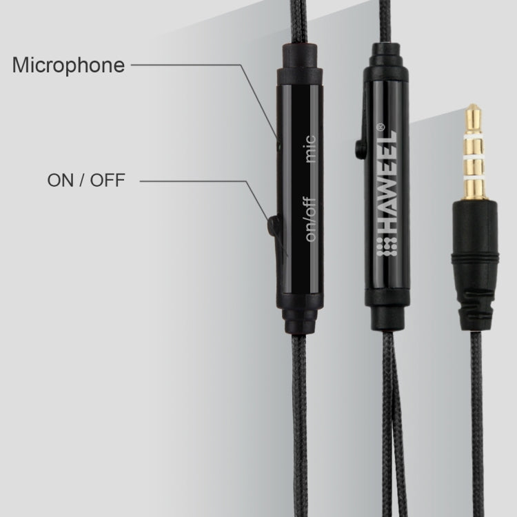 HAWEEL Weave Earhook In-ear Earphones with Mic & Line Control, For iPhone, Galaxy, Huawei, Xiaomi, LG, HTC and Other Smart Phones