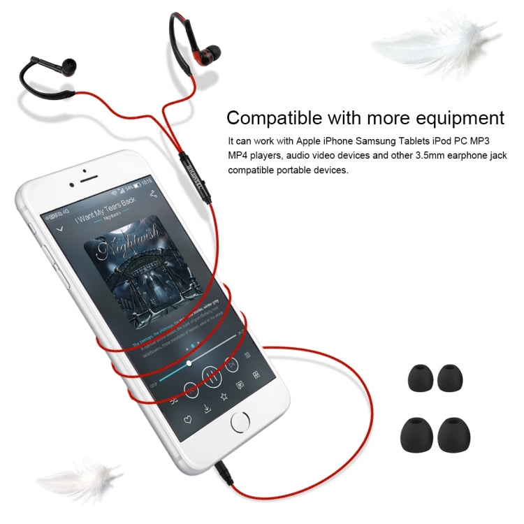 HAWEEL Weave Earhook In-ear Earphones with Mic & Line Control, For iPhone, Galaxy, Huawei, Xiaomi, LG, HTC and Other Smart Phones