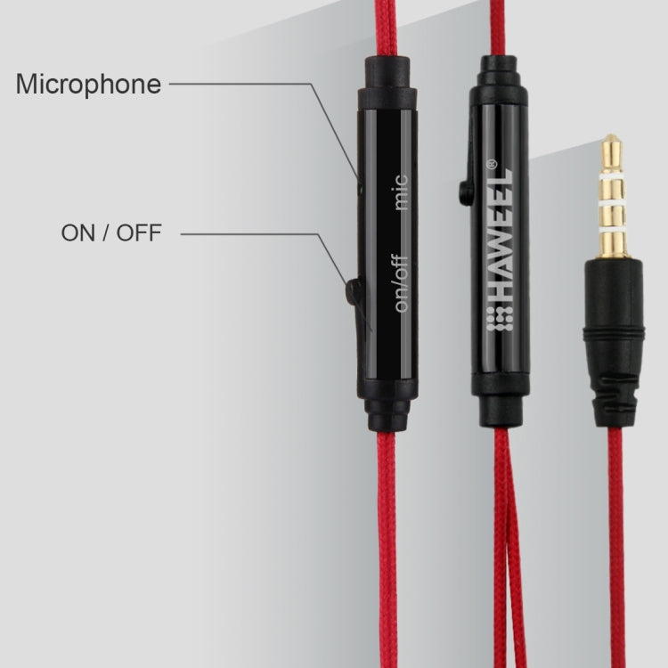 HAWEEL Weave Earhook In-ear Earphones with Mic & Line Control, For iPhone, Galaxy, Huawei, Xiaomi, LG, HTC and Other Smart Phones