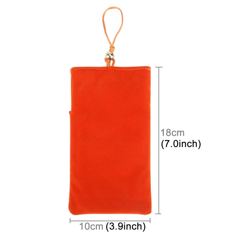 HAWEEL Dual Layers Soft Flannel Pouch Bag with Pearl Button for  iPhone 8 & 7  Plus / iPhone 6 Plus / 5.5 inch Mobile Phone, Size: 18.2cm x 10.5cm(Orange)