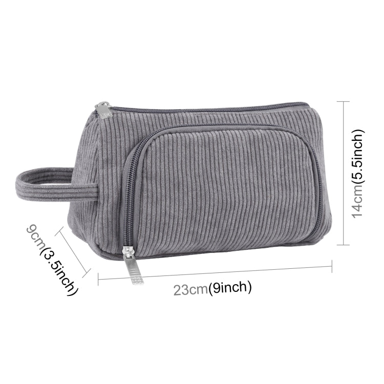 HAWEEL Corduroy Triangular Pen Case Makeup Pouch Travel Cosmetic Organizer Bag