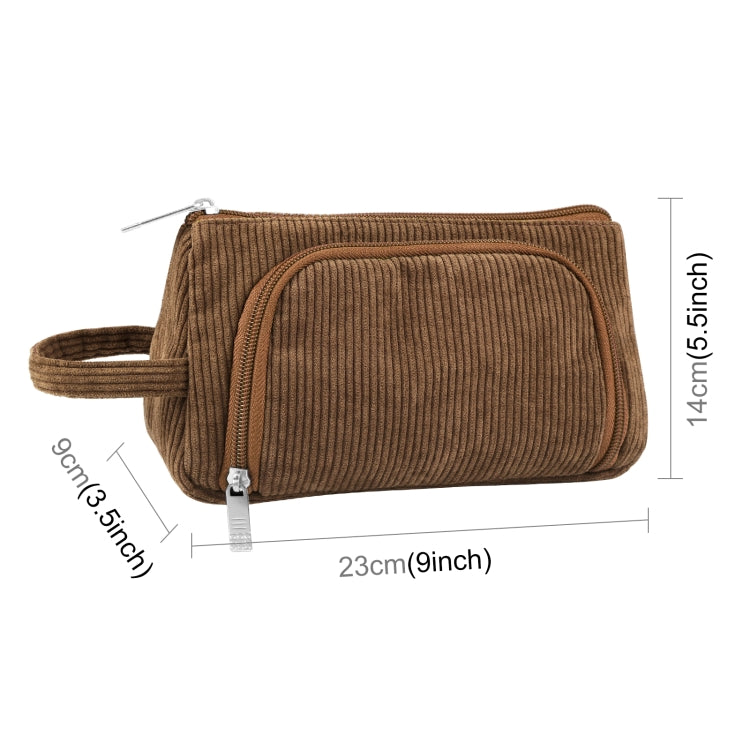 HAWEEL Corduroy Triangular Pen Case Makeup Pouch Travel Cosmetic Organizer Bag