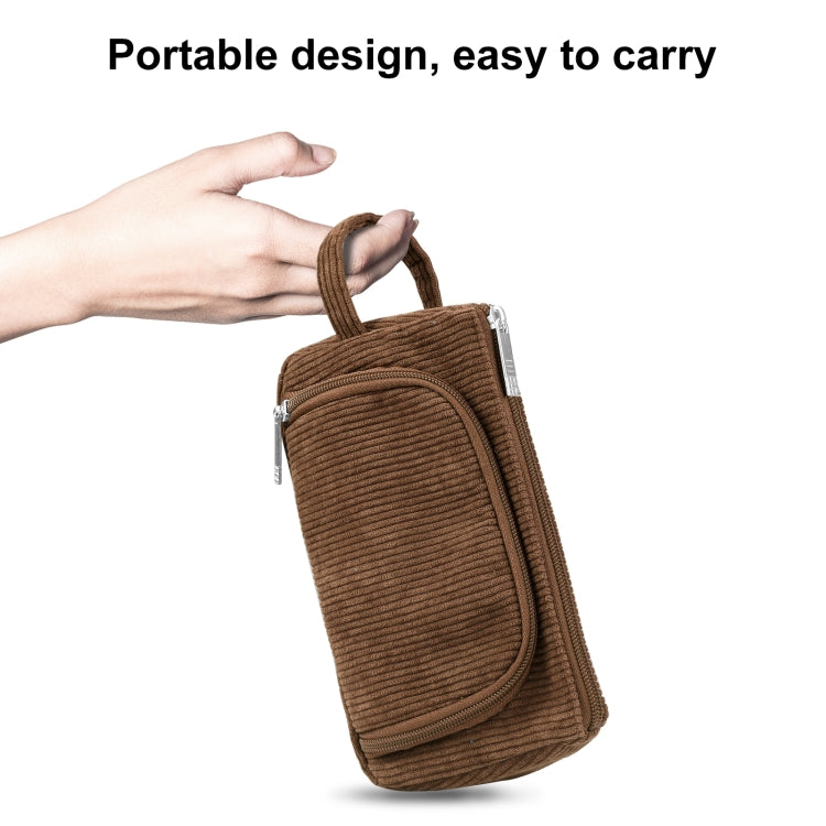 HAWEEL Corduroy Triangular Pen Case Makeup Pouch Travel Cosmetic Organizer Bag