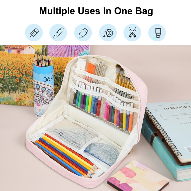 HAWEEL Large-capacity Pencil Case Storage Organizer Canvas Cosmetic Bag