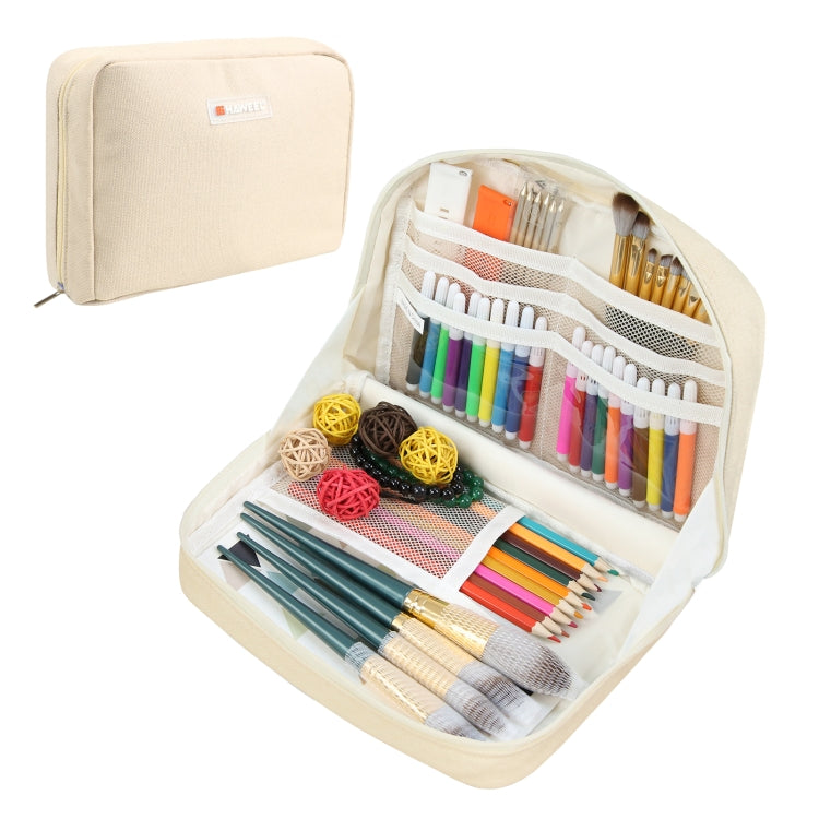 HAWEEL Large-capacity Pencil Case Storage Organizer Canvas Cosmetic Bag