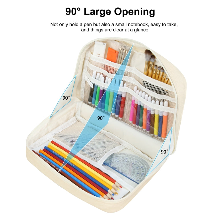 HAWEEL Large-capacity Pencil Case Storage Organizer Canvas Cosmetic Bag