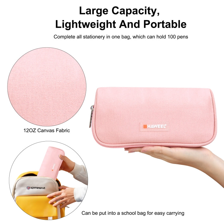 HAWEEL Pencil Case Cosmetic Storage Organizer Canvas Glasses Bag