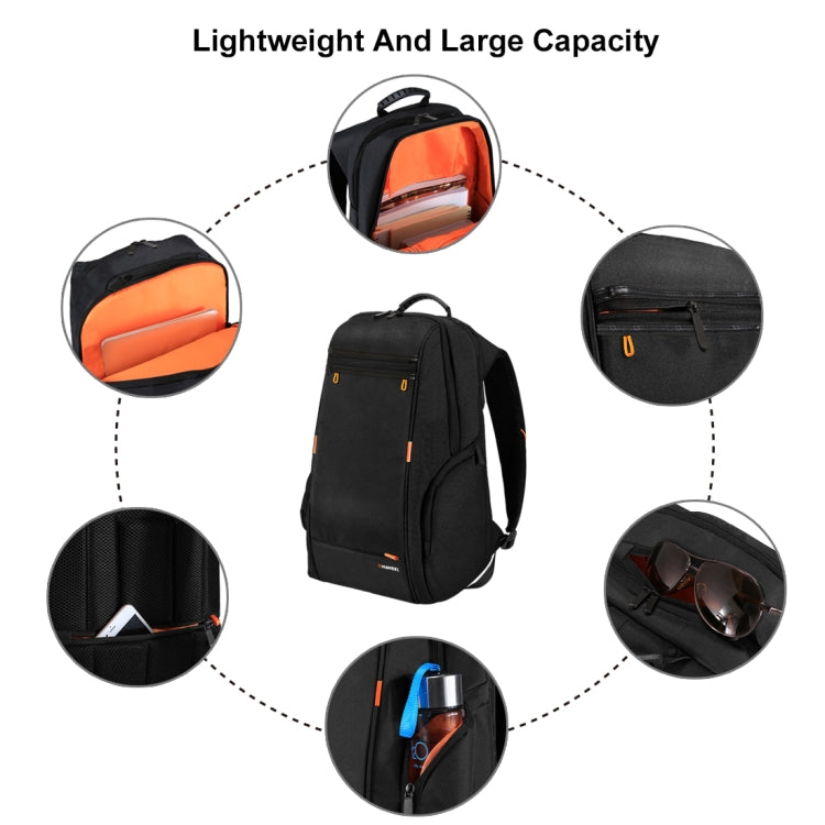 HAWEEL Outdoor Multi-function 7W Solar Panel Powered Comfortable Breathable Casual Backpack Laptop Bag with Handle, External USB Charging Port & Earphone Port(Black)