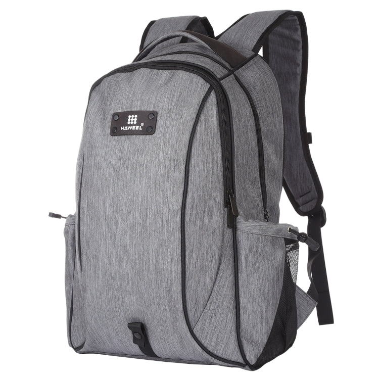 HAWEEL Outdoor Portable Canvas Dual Shoulders Laptop Backpack(Grey)