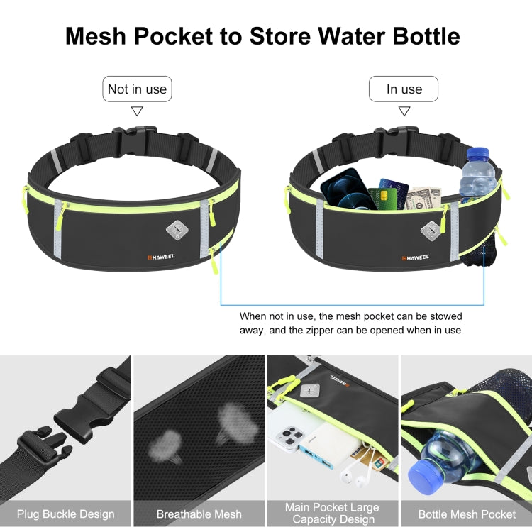 HAWEEL Running Belt Waist Fanny Pack Bag Sports Waterproof Waist Phone Pocket
