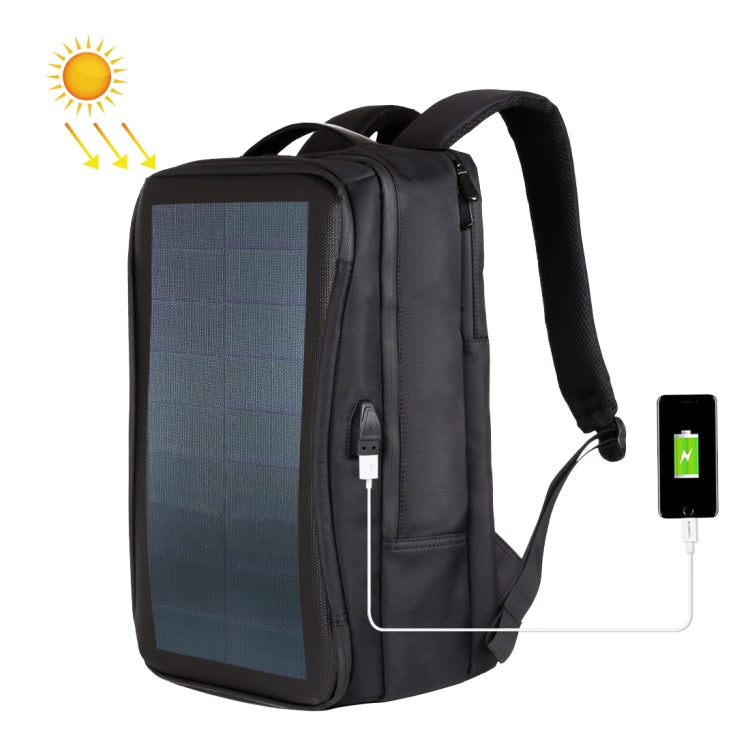HAWEEL Flexible Solar Panel 12W Power Backpack Laptop Bag with Handle and USB Charging Port(Black)