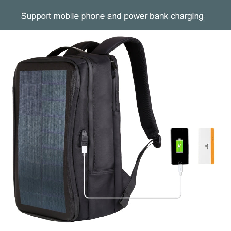 HAWEEL Flexible Solar Panel 12W Power Backpack Laptop Bag with Handle and USB Charging Port(Black)