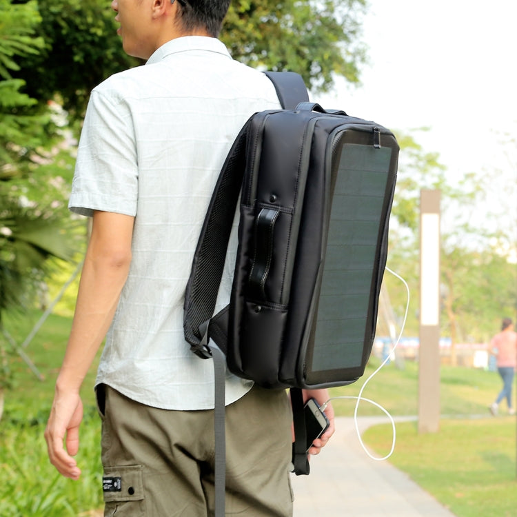 HAWEEL Flexible Solar Panel 12W Power Backpack Laptop Bag with Handle and USB Charging Port(Black)