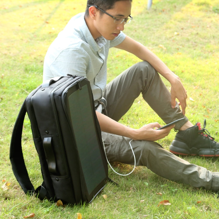 HAWEEL Flexible Solar Panel 12W Power Backpack Laptop Bag with Handle and USB Charging Port(Black)