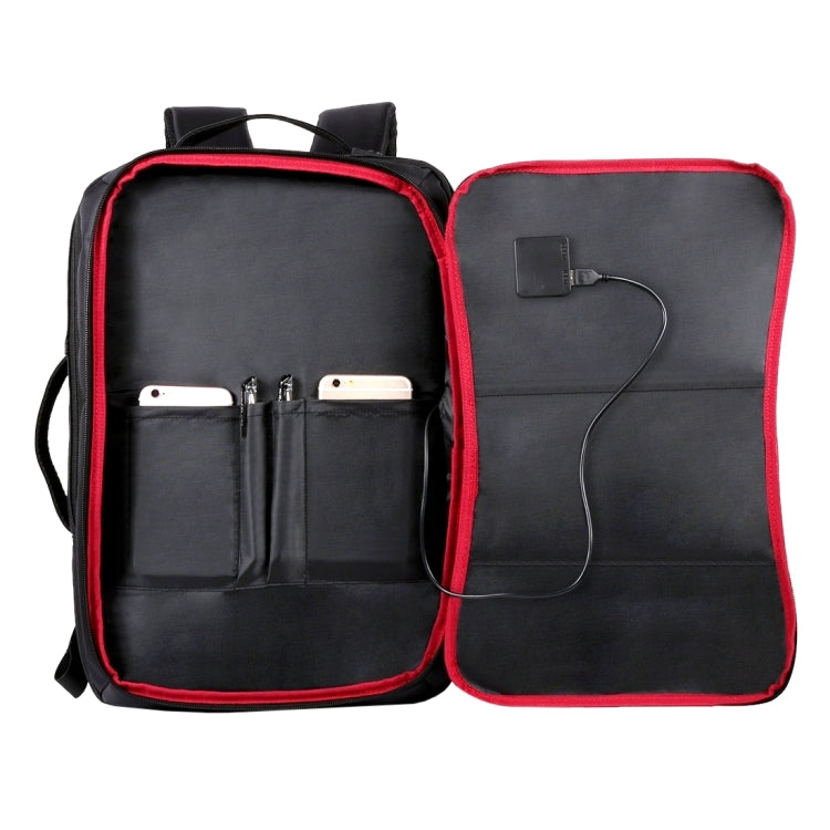 HAWEEL Flexible Solar Panel 12W Power Backpack Laptop Bag with Handle and USB Charging Port(Black)