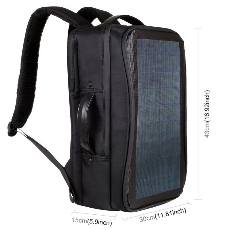 HAWEEL Flexible Solar Panel 12W Power Backpack Laptop Bag with Handle and USB Charging Port(Black)