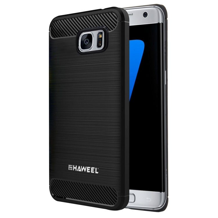HAWEEL for Galaxy S7 / G930 Brushed Carbon Fiber Texture Shockproof TPU Protective Case